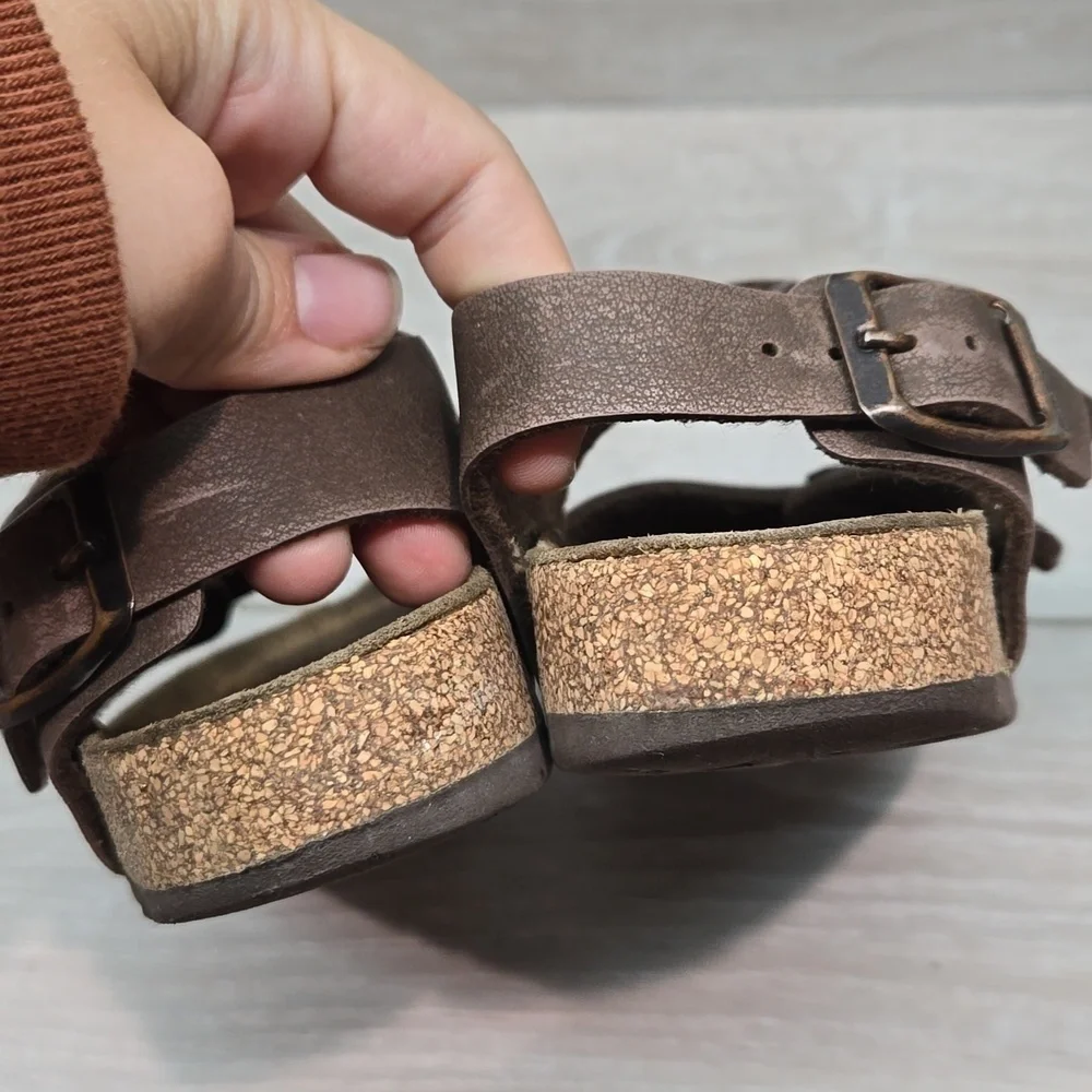 Birkenstock Milano Kids Ankle Sandals Outdoor Leather Flats shoes sz L12